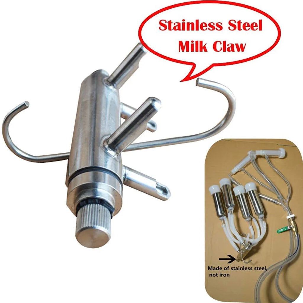 INTBUYING Electric Cow and Goat Piston Milking Machine with 25L Stainless Steel Bucket