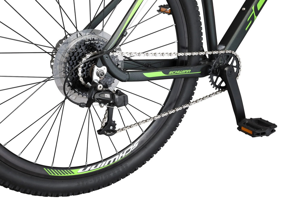 29-in. Boundary Mens Mountain Bike, Black and Green