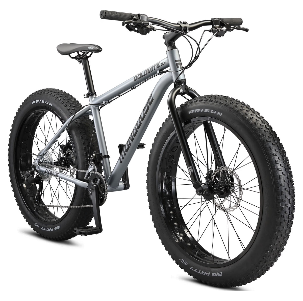 26" Mongoose Dolomite ALX Unisex Fat Tire Mountain Bike, Gray, Ages 12+