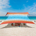 Beach Tent, UPF 50+ Beach Canopy Sun Shade, Portable 10×10 FT Large Pop-Up Beach Tent Sun Shelter with Sand Anchors, Ground Pegs, Easy Setup for Beach, Camping, Park, and Backyard Fun