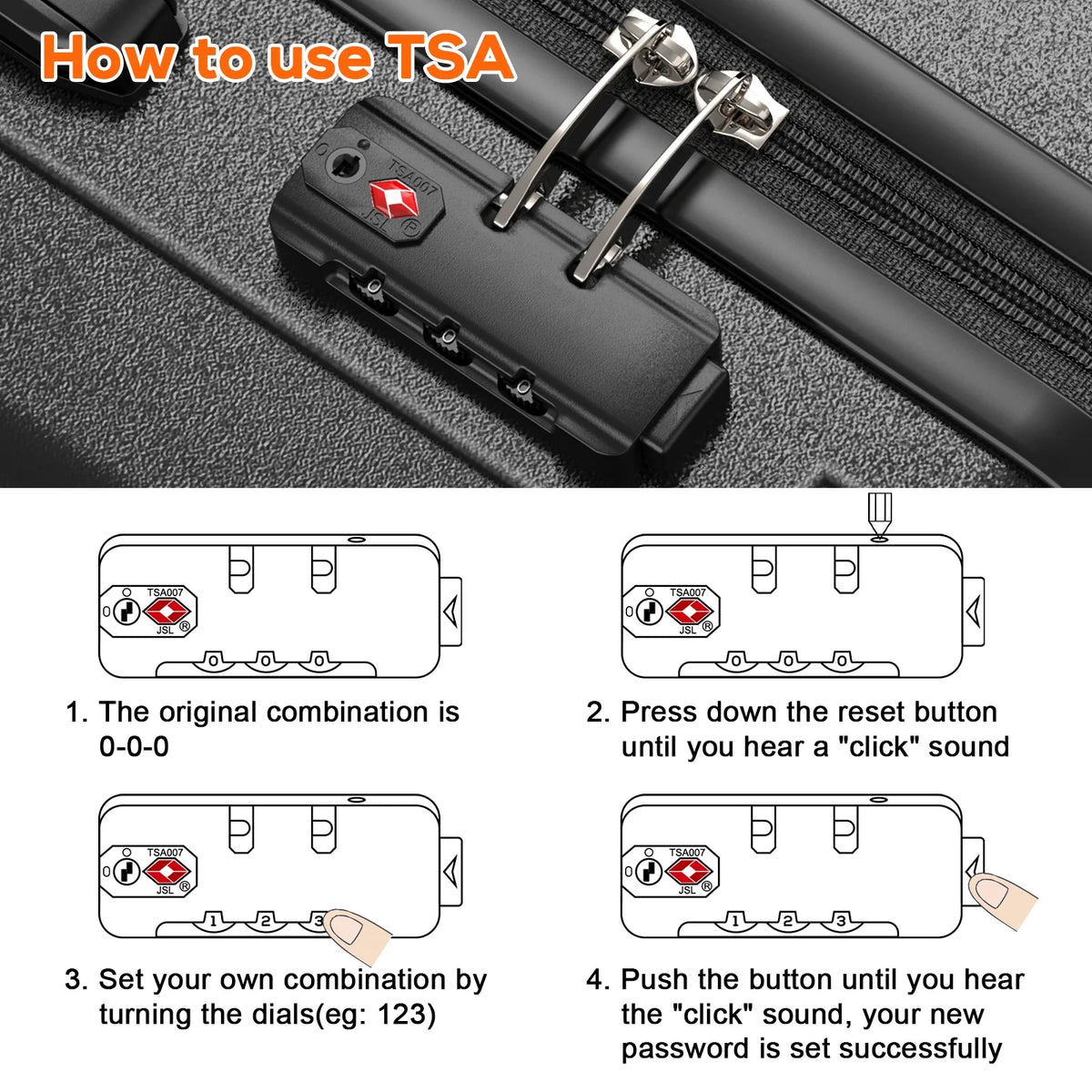 Joyway 6-Piece Hardside Luggage Set with Spinner Wheels and TSA Lock, Lightweight Carry-On Luggage Set for School, Travel, Weekend (Black)