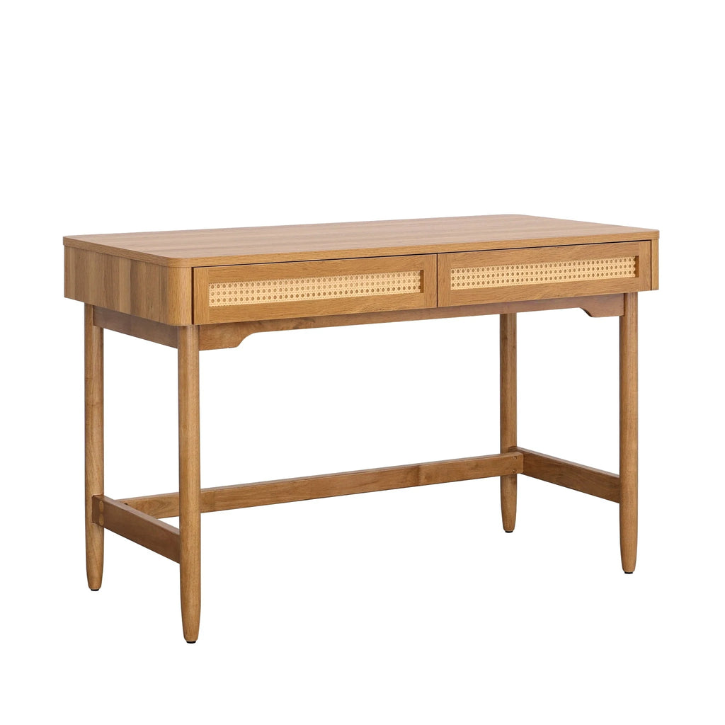 Better Homes & Gardens Springwood Caning Desk, Light Honey Finish