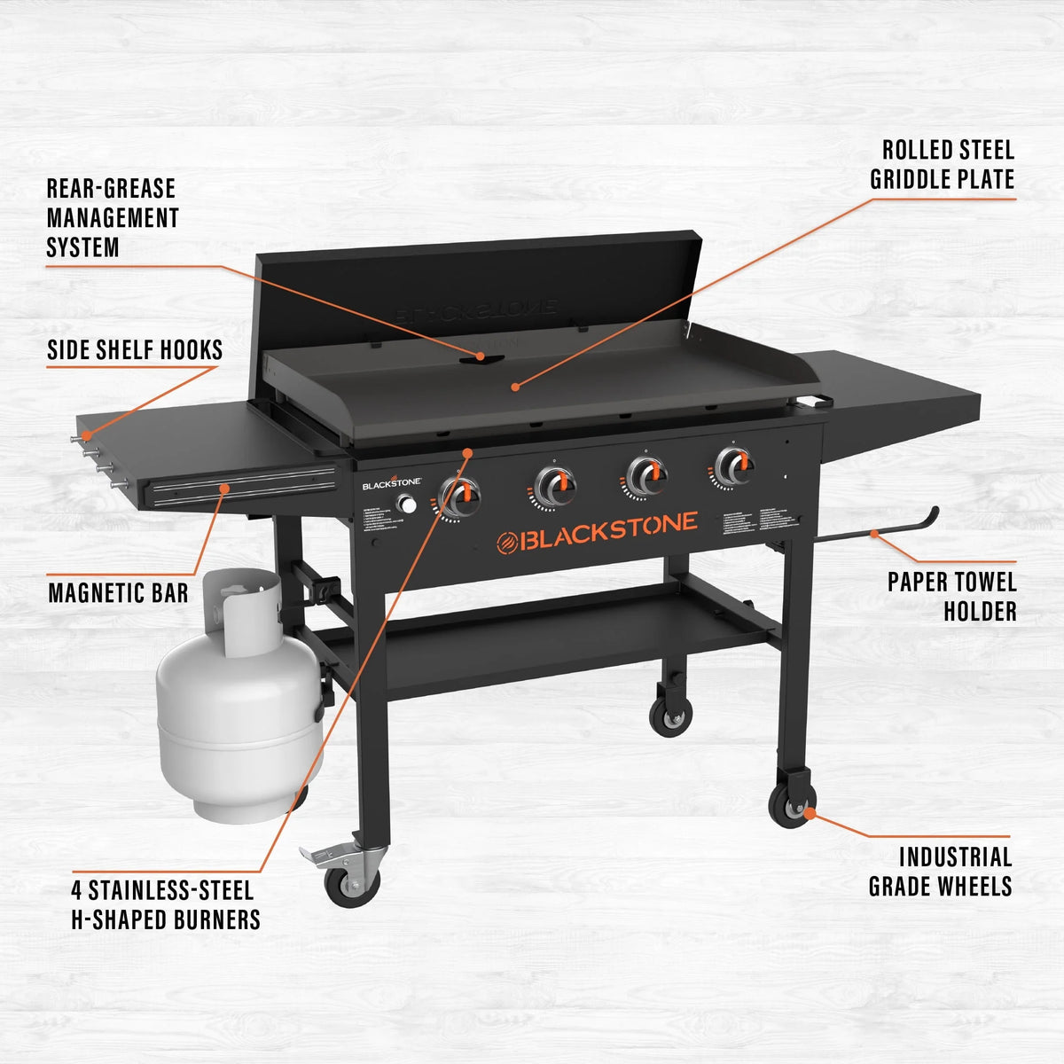 4-Burner 36" Griddle Cooking Station with Hard Cover