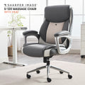 Sharper Image S-120 Massage and Heat Office Chair, Gray/White