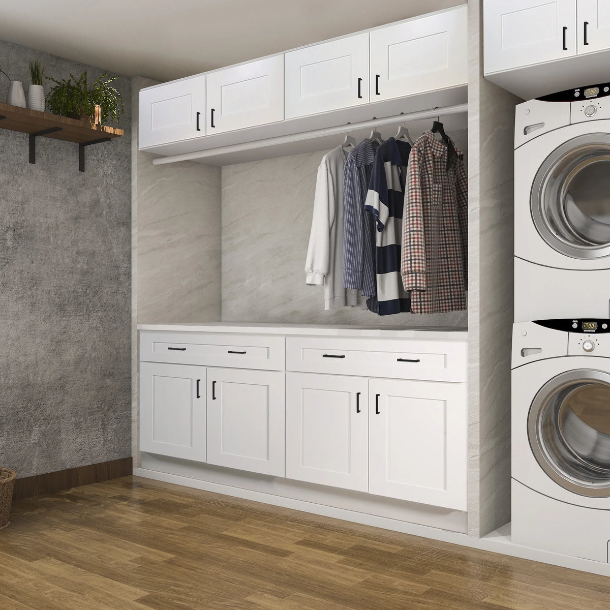 Design House Brookings Assembled Shaker Style Base Kitchen Cabinet (36" x 34.5" x 24"), Sherwin Williams? White