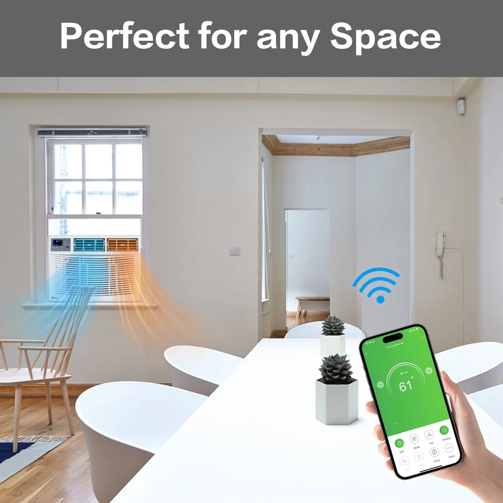 Ktaxon WiFi Enabled 8000 BTU Heat And Cool Window Air Conditioner With Wifi Controls