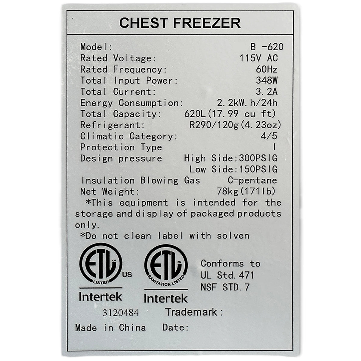 72 in. Commercial Chest Freezer 18 Cu.Ft. Deep Freezer with Top Open Door White