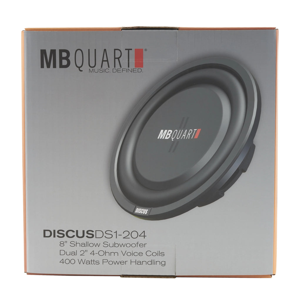 MB Quart DS1-204 400 Watt 8 Inch Shallow DVC 4 Ohm Car Subwoofer Speaker Pair
