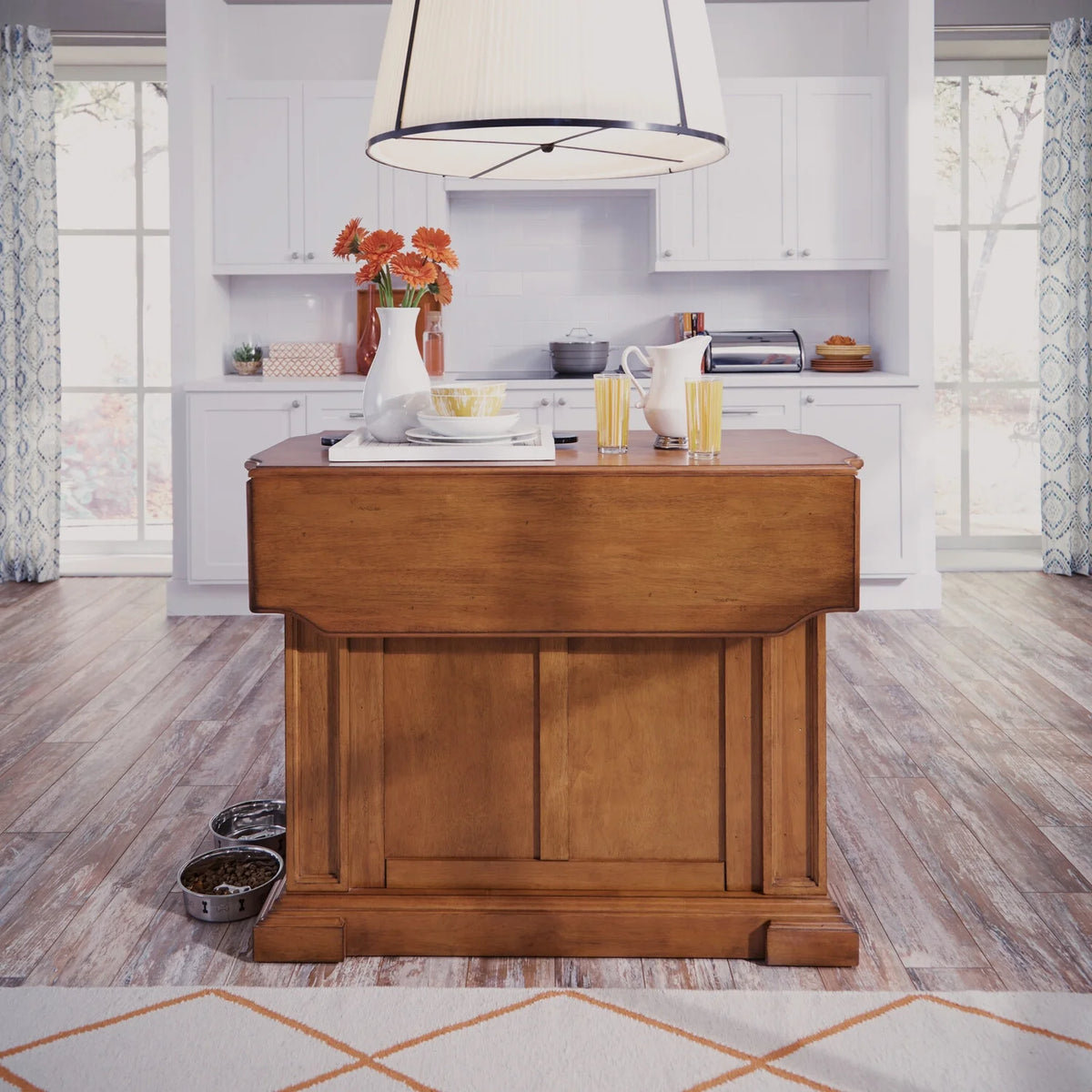 Homestyles Americana Wood Kitchen Island in Black
