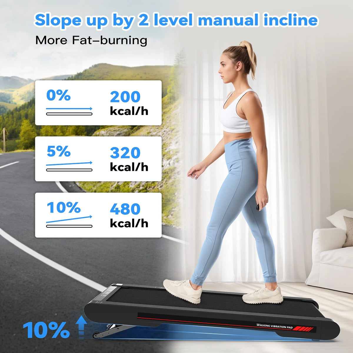 Sperax Walking Pad Treadmill with APP,3 in 1 Portable Under Desk Treadmill Fitness,Walking Vibration Workout Pad with Remote Control