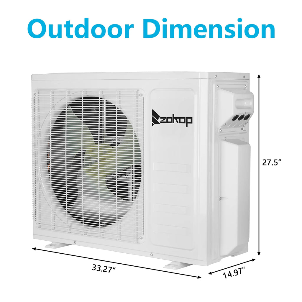 Ktaxon 2 Zone 9000 + 9000 BTU WIFI Mini Split AC/Heating System, 19 SEER2 Dual Zone 18000 BTU Ductless Split Air Conditioner with Pre-Charged Condenser, Heat Pump & 25Ft Installation Kit, 208-230V