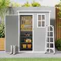 5x3ft��16.6 sq. ft.�� Outdoor Storage Shed, Asofer Resin Storage Shed, Plastic Garden Shed for Garden, Gray