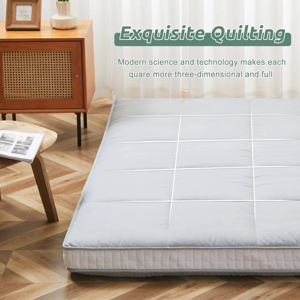 Slsy Futon Mattress 4" Soft and Supportive Twin Mattress Pad with Storage Bag