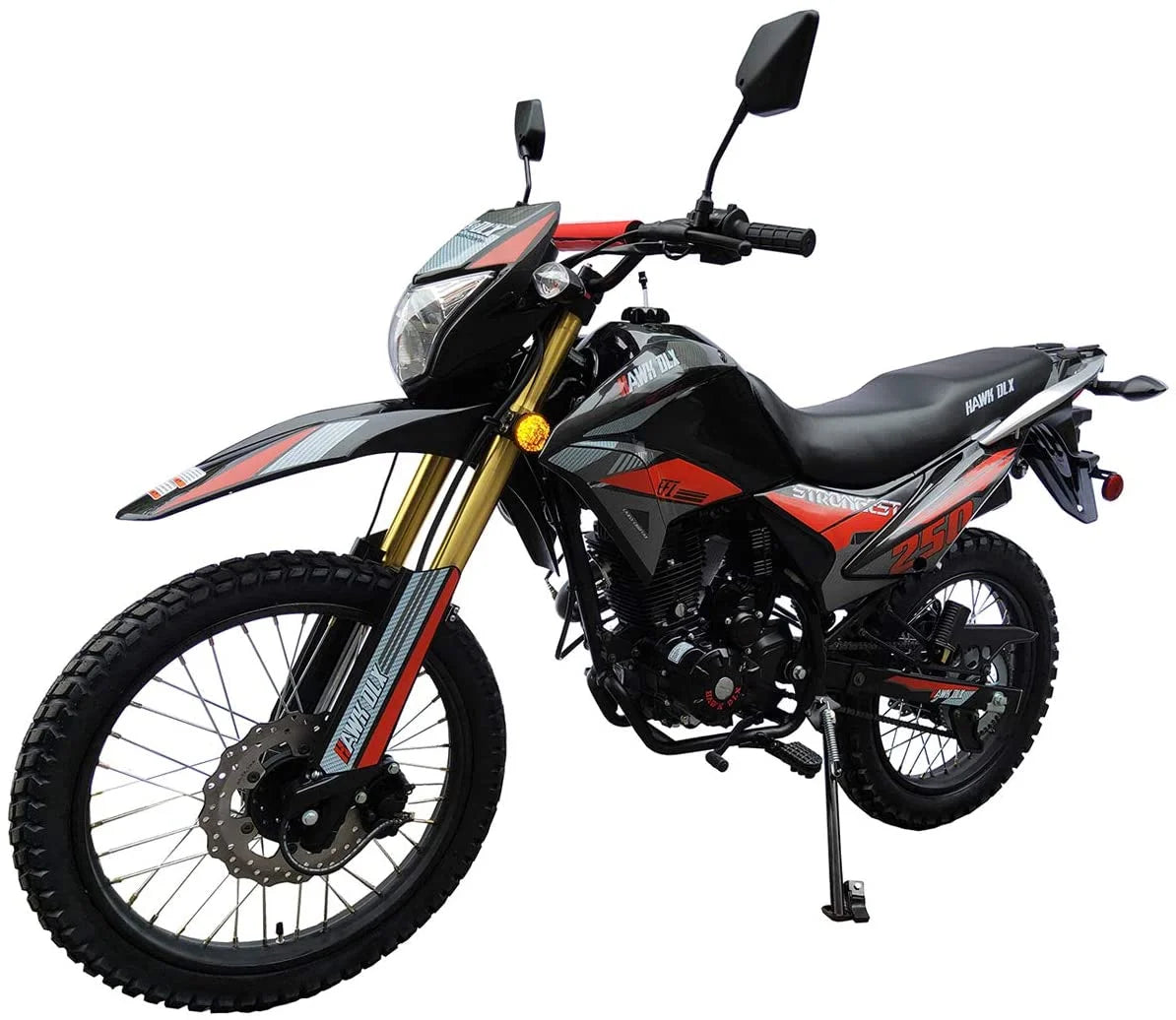 RPS Hawk DLX 250 cc EFI Fuel Injection Enduro Dirtbike gas Bike Hawk EFI Deluxe Gas Motorcycle - Choose your color
