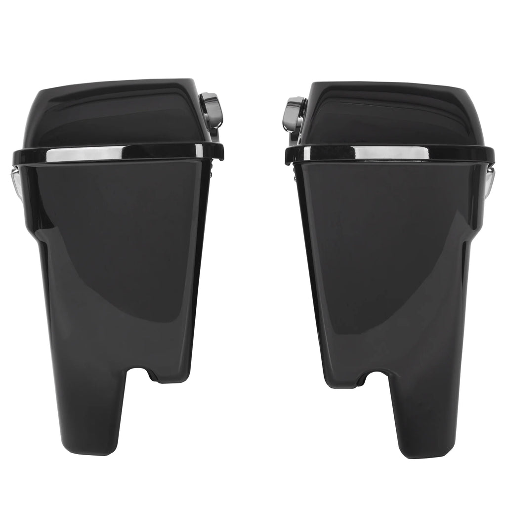Kojem Hard Saddle Bags for 1993 - 2013 Harley Road King Glide Vivid Black Lockable Saddlebags