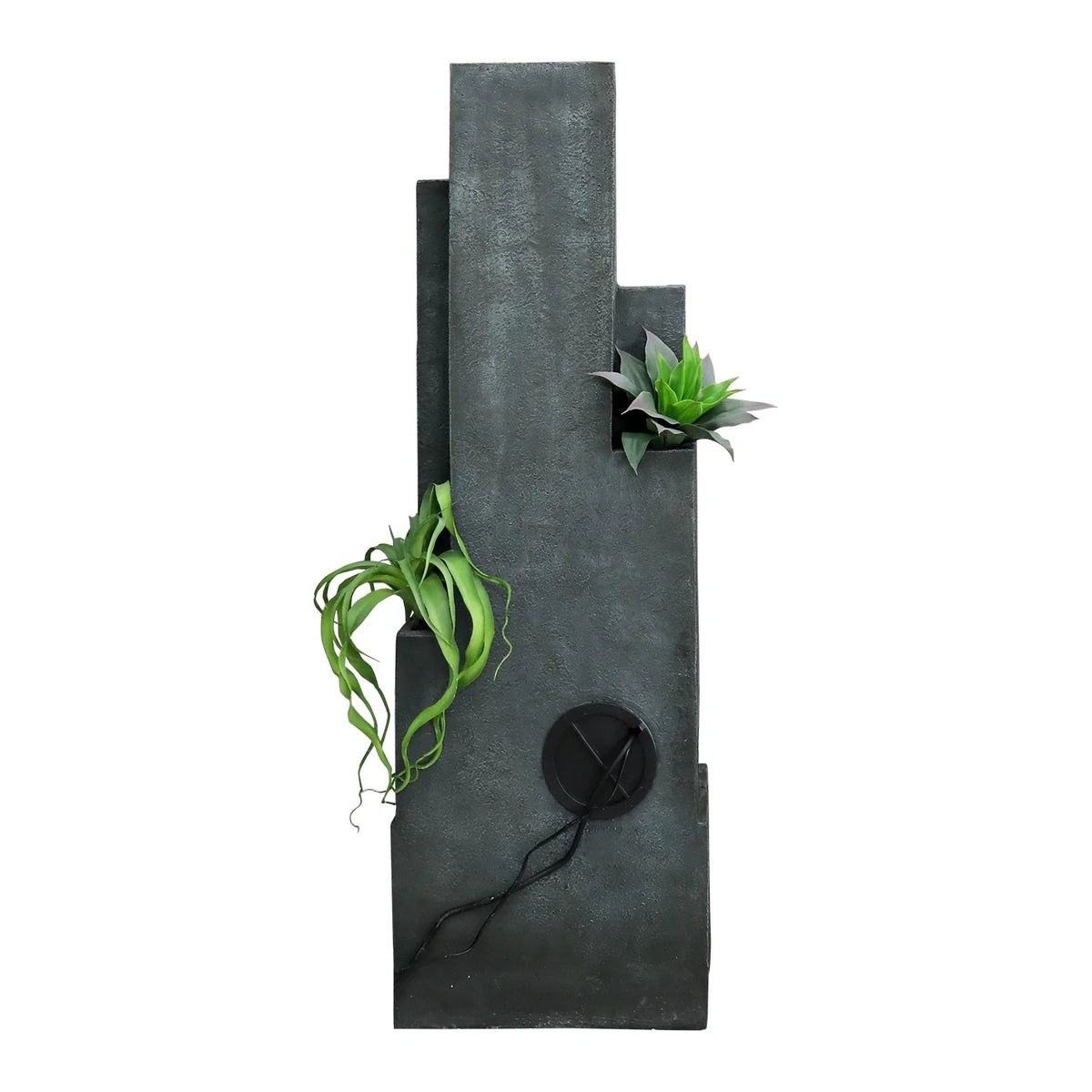 4-Tier Water Fountain with LED Lights  - 50.7" H Waterfall Fountain Indoor Outdoor Water Feature for Home, Patio, Garden