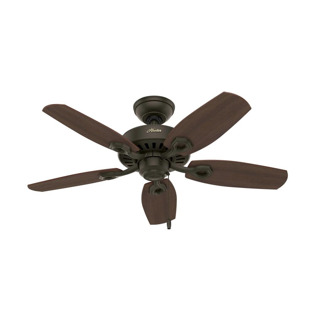 Hunter - Builder Indoor Ceiling Fan With Light, 42-inch, Snow White, Traditional-style, 3-speed WhisperWind Motor, 52105, for living rooms, bedrooms, home offices, kitchens