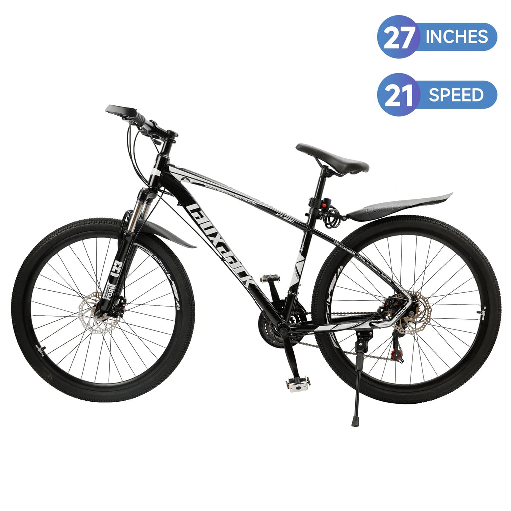 ARTUDATECH 27.5 Inch Mountain Bike, Shimano 21 Speed,  Dual Disc Brake Bike for Men Womens Adult, Full Suspension Bicycle
