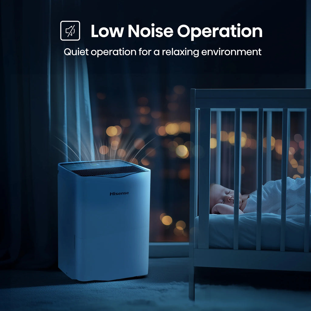 Hisense 35 Pint Dehumidifier 3,000 Sq. Ft for Multi-Scenario Use, Energy Star Certified, Easy Carry Handle, Low Noise Operation, Hassle-Free Water Removal, White (WHD3525)