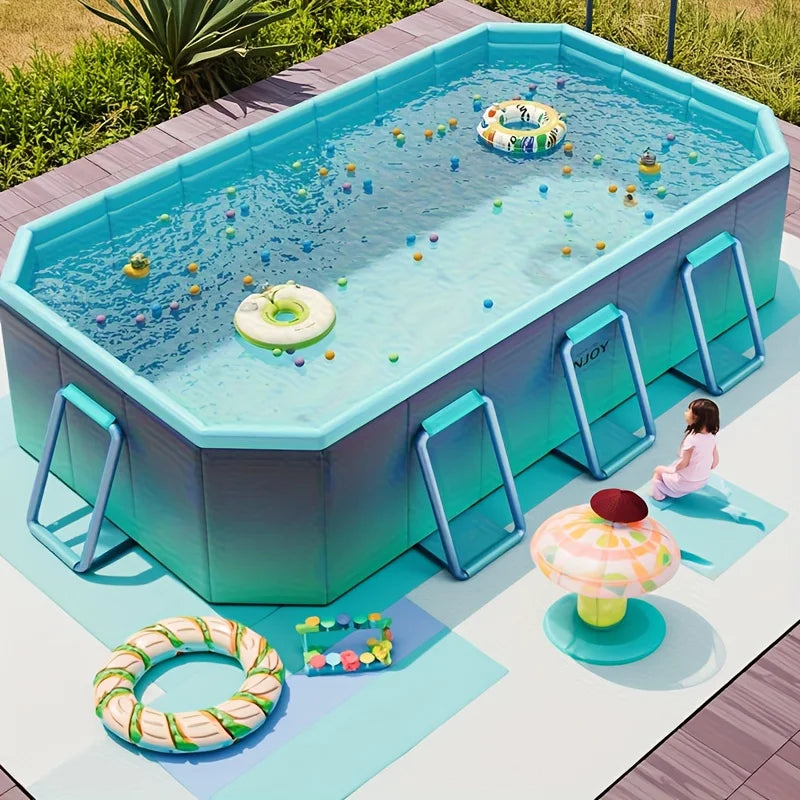 Adult Swimming Pool, Family Large Swimming Pool, Including Multiple Components, Durable PVC Material, Ideal For Outdoor Recreation, Summer Parties, Holidays And Family Gatherings