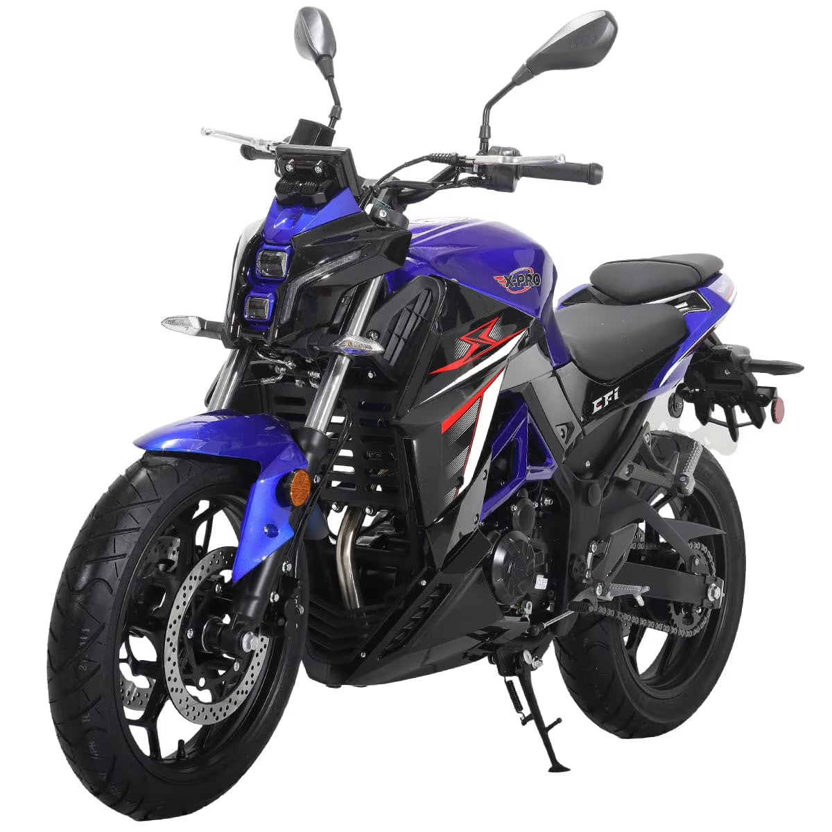 X-Pro Python 250 Electronic Fuel Injection Gas Motorcycle with Manual Transmission, Electric Start! 17" Wheels! Assembled In Crate!