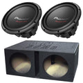 2-Pc. Pioneer TS-W312D4 12" Car Dual 4-ohm Subwoofer + QPower QBOMB 12" Dual Subwoofer Enclosure Box Bundle