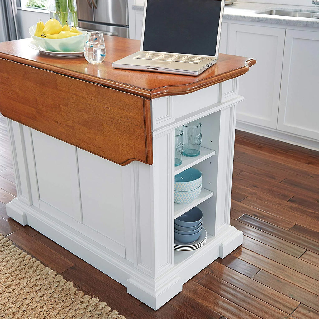 Homestyles Americana Wood Kitchen Island in Black