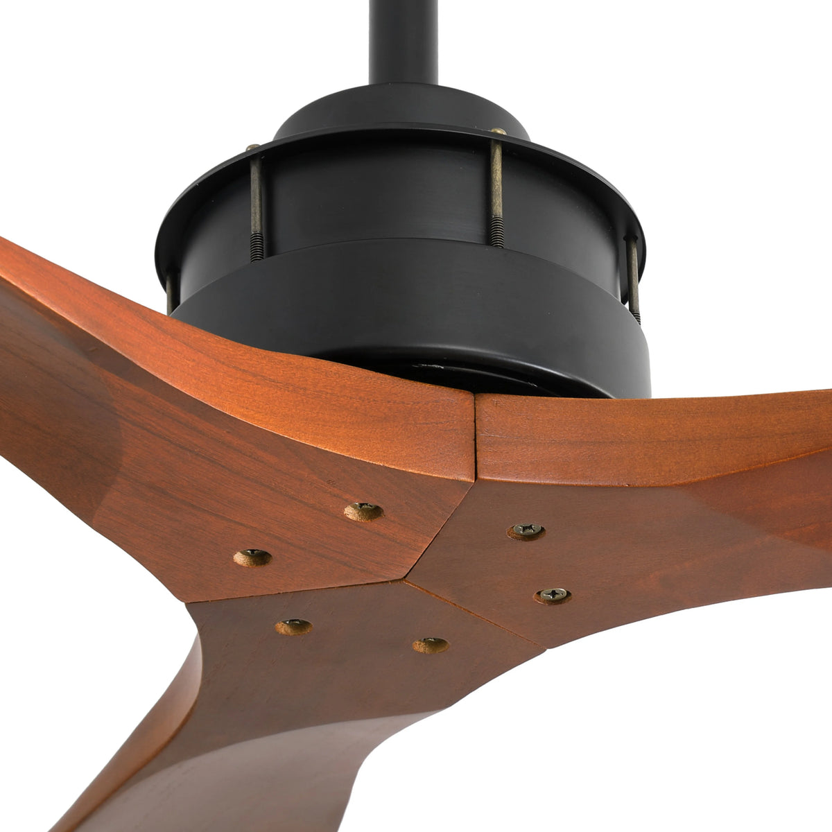 Sofucor Ceiling Fan without Lights, 60 Inch Low Profile Flush Mount Mordern Wood Ceiling Fan with Remote