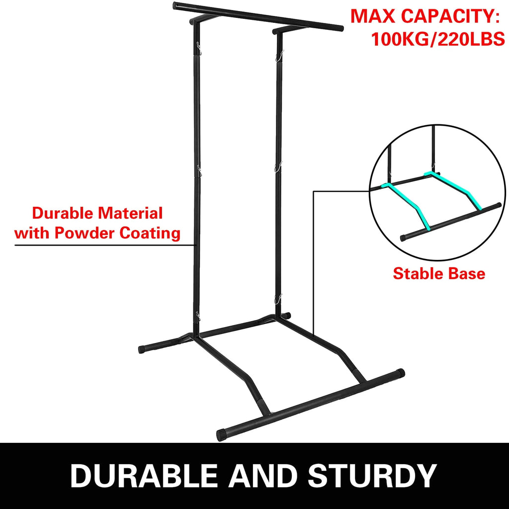 VEVOR 330LBS Pull Up Bar Free Standing Dip Station, Portable Power Tower Multi-Station for Home Gym Fitness Equipment with Storage Bag,Black