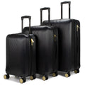 BADGLEY MISCHKA Diamond 3 Piece Expandable Luggage Set (Black)