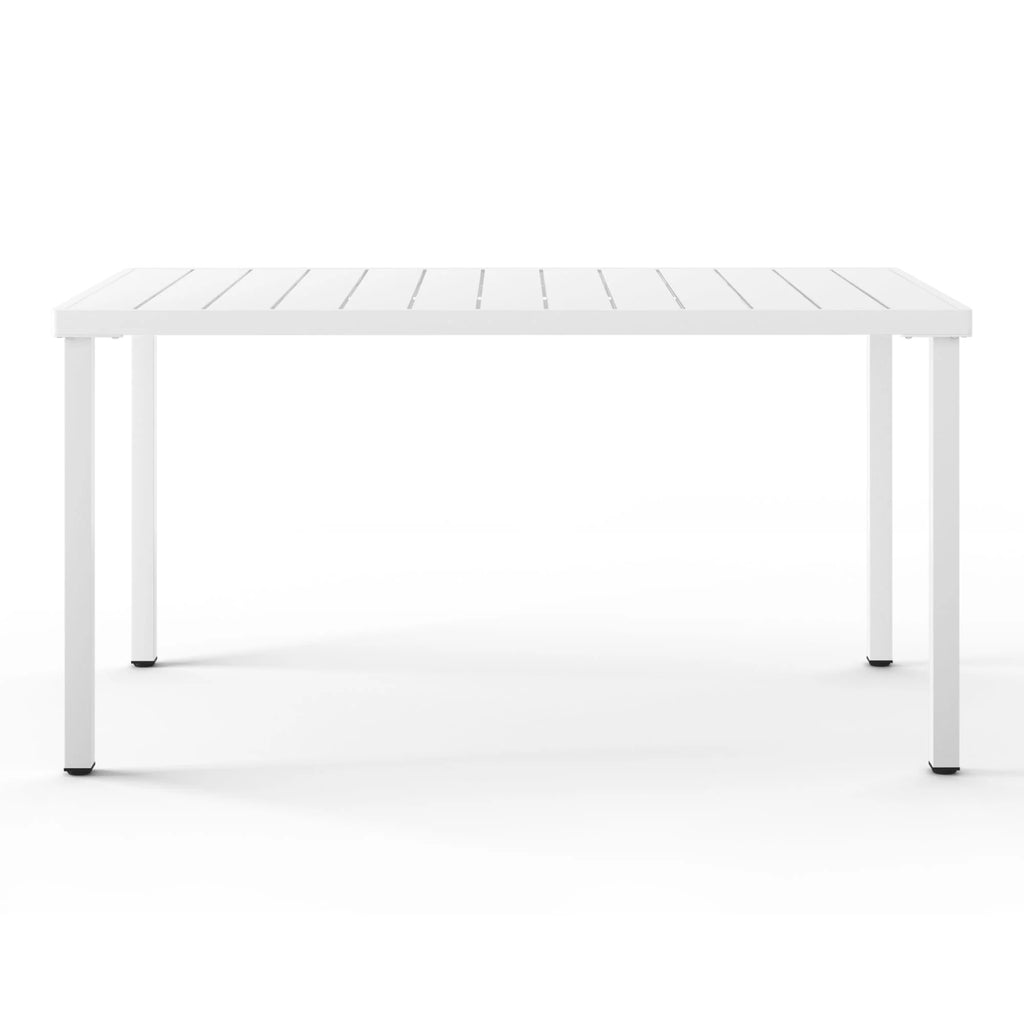 WestinTrends Playa 59" Iron Metal Outdoor Rectangular Patio Dining Table For 6, Olive Green
