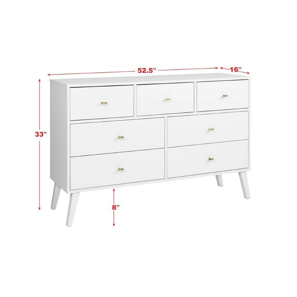 Home Square 2-Piece Set with Modern Tall 6-Drawer Chest & 7 Drawer Dresser