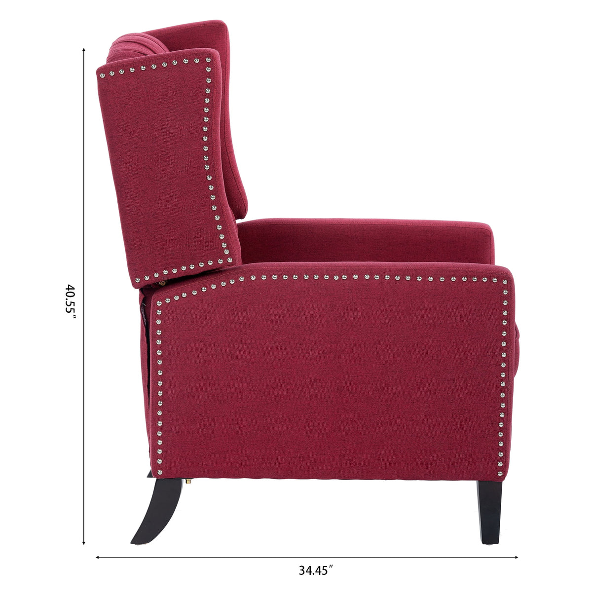 Recliner Chair, Living Room Chairs with Arms, Adjustable Single Reclining Sofa, Home Theater Seating Arm Chair with Thick Padded Seat, Footrest, Lounge Chair for Bedroom, Blue