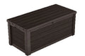 Keter Eastwood 150 Gallon Deck Box, Resin Wood Look Brown