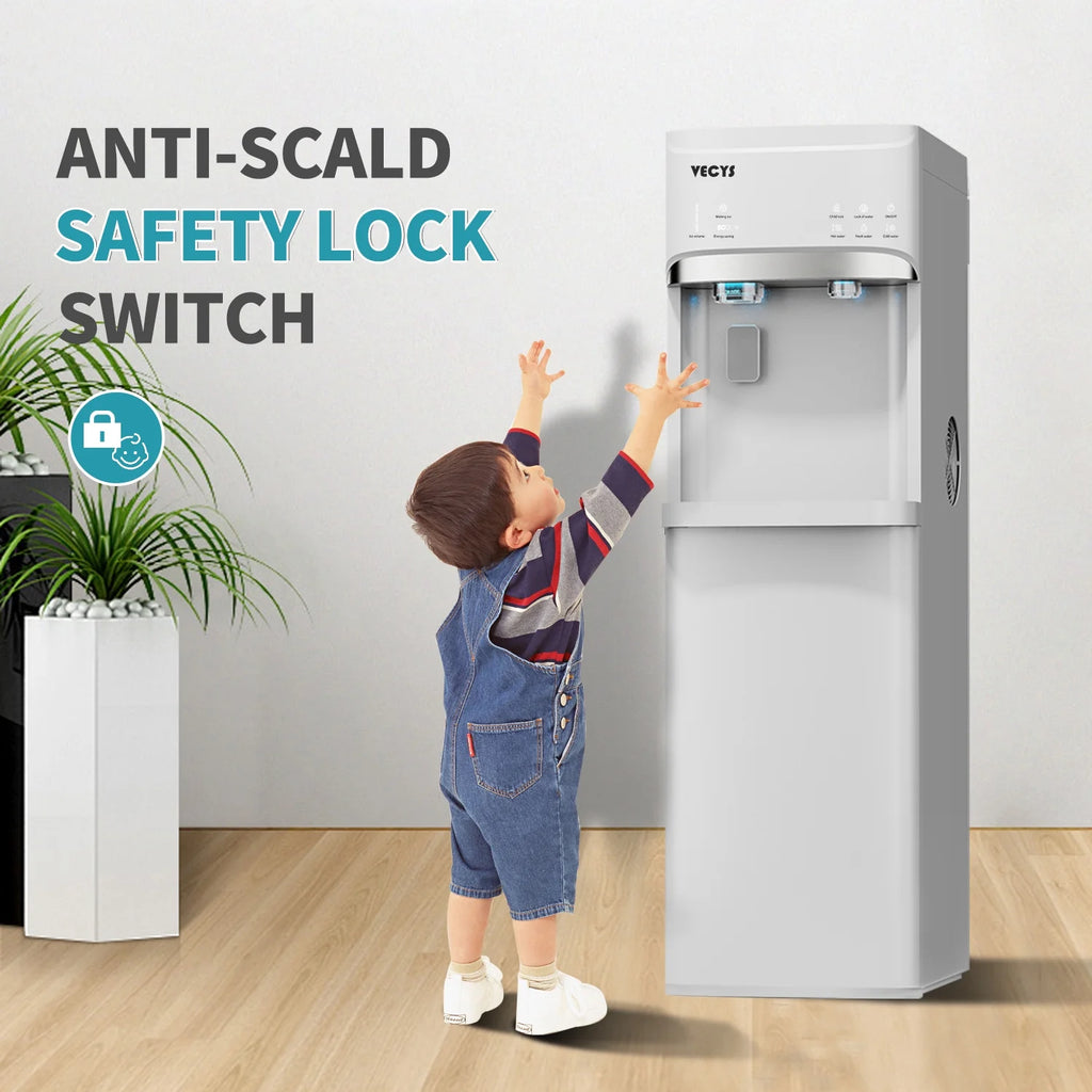 VECYS 5 gal Water Dispenser with Ice Maker, Self-clean & Child Lock