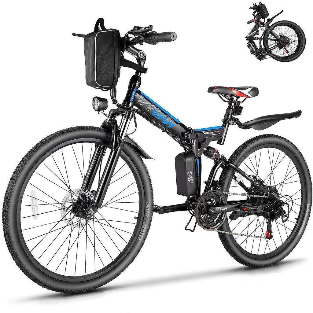 Vivi Electric Bike for Adults 26" Folding Electric Bike 500W Electric Mountain Bike 20MPH Full Suspension Electric Bike  with Cruise Control Up to 50 Miles