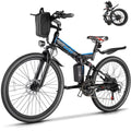 Vivi Electric Bike for Adults 26" Folding Electric Bike 500W Electric Mountain Bike 20MPH Full Suspension Electric Bike  with Cruise Control Up to 50 Miles