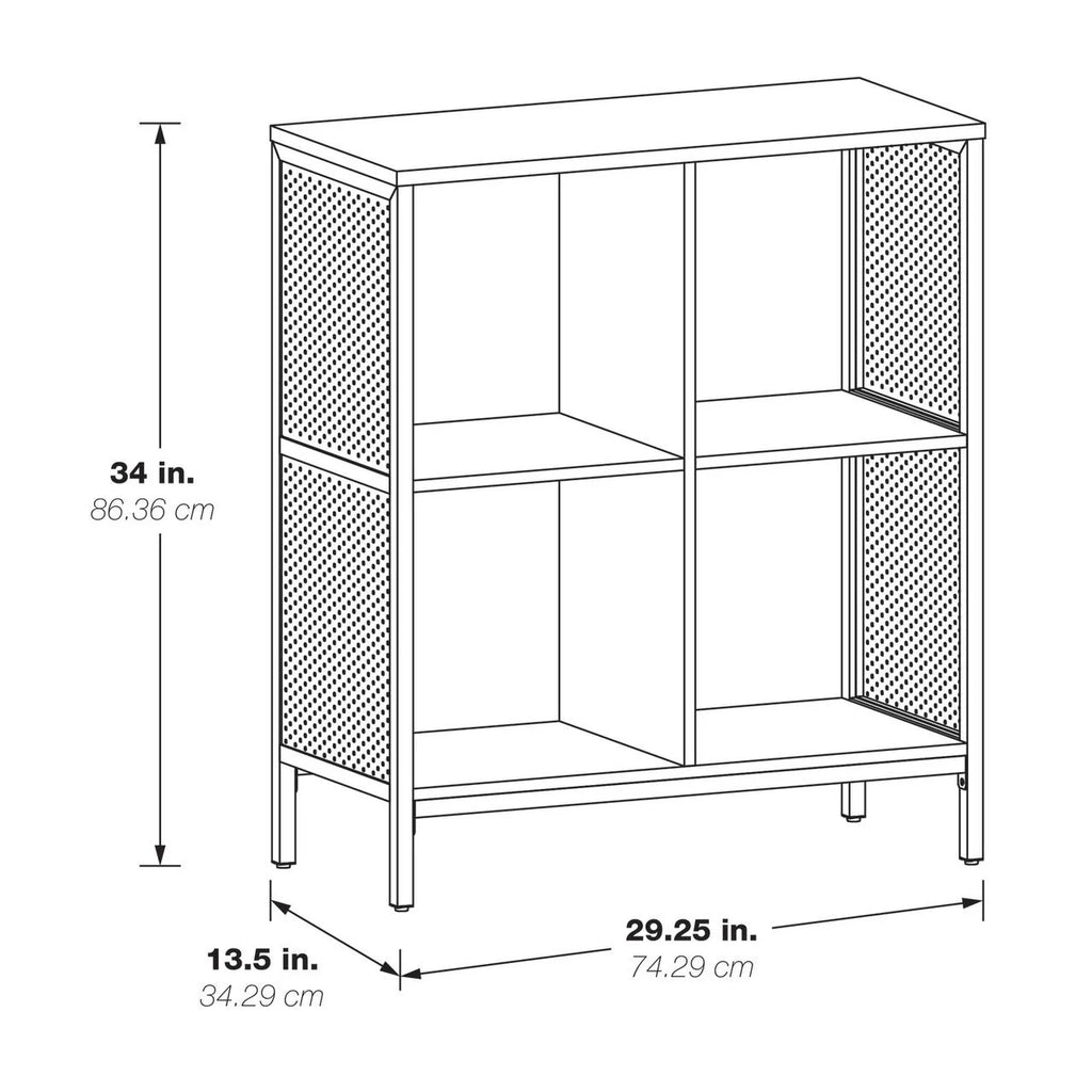 OSP Home Furnishings Ace 4 Cube Storage/Bookcase Engineered Wood in River Oak Finish