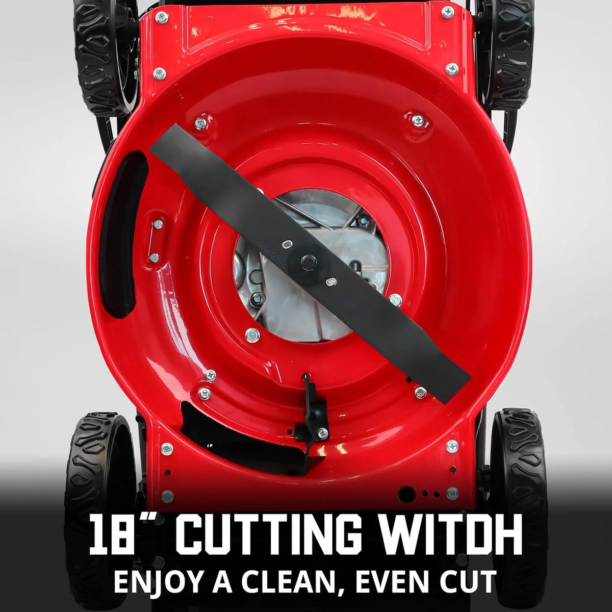 PowerSmart 3-in-1 18-inch Gas Push Lawn Mower with 144cc Engine, 6-Position Height Adjustment