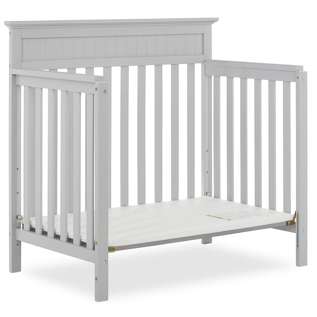 Dream On Me Harbor 4-in-1 Convertible Mini Crib in Pebble Grey. Greenguard Gold Certified