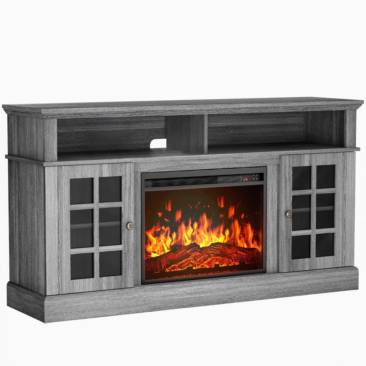 Electric Fireplace TV Stand for 75�� TVs Fireplace Entertainment Center TV Console Table with 23�� Fireplace, Holds up to 200 lbs
