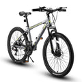 Clearance! Saver100 24 Inch Mountain Bike Boys Girls, Steel Frame, Shimano 21 Speed Mountain Bicycle with Daul Disc Brakes and Front Suspension MTB