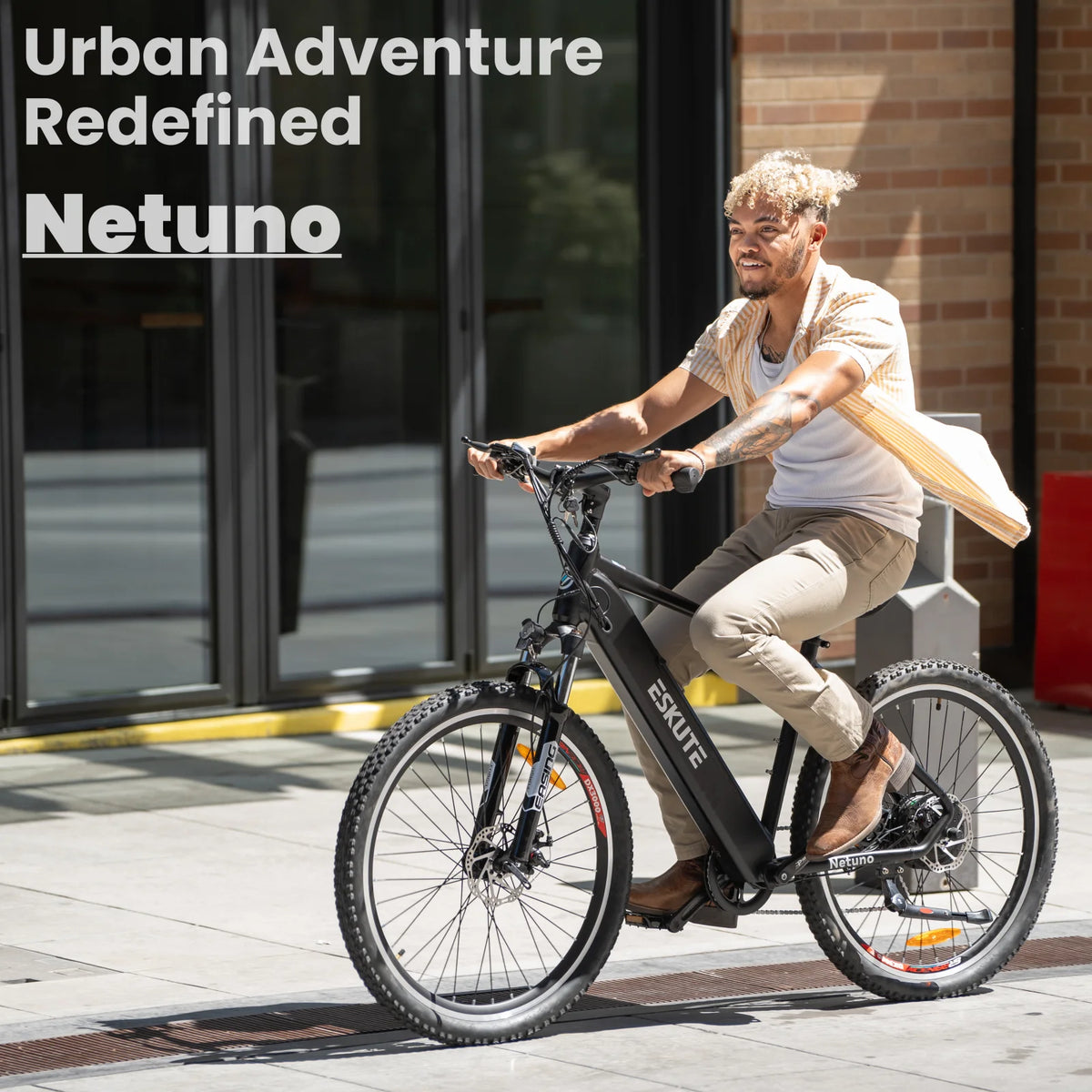 ESKUTE Netuno 27.5" Electric Bike, 48V 500W Bafang Motor, 48V 15Ah Removable Battery, Shimano 7 Speed Gears, Hydraulic Front Suspension and Disc Brakes