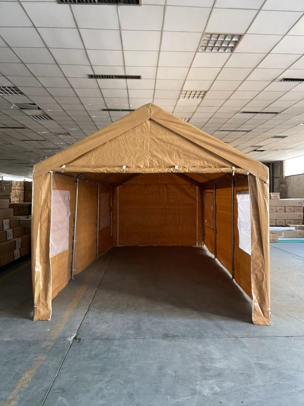 Carport,10x20 ft Heavy Duty Carport with Roll-up Windows,Portable Garage with Sidewalls,Car Canopy,All-Season Portable Garage for Car Boat Truck Motorcycle Parties