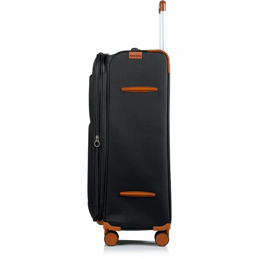 CHAMPS Classic Collection, 3-piece Softside Luggage set, Black