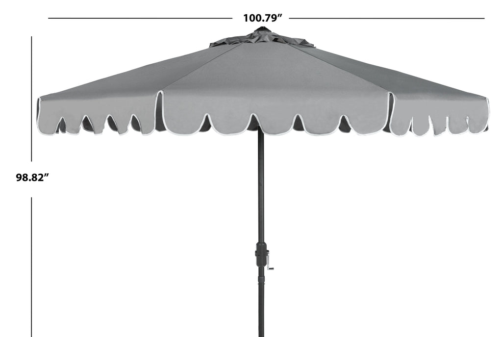Safavieh Venice 9' Market Crank Tilt Patio Umbrella, Navy/White