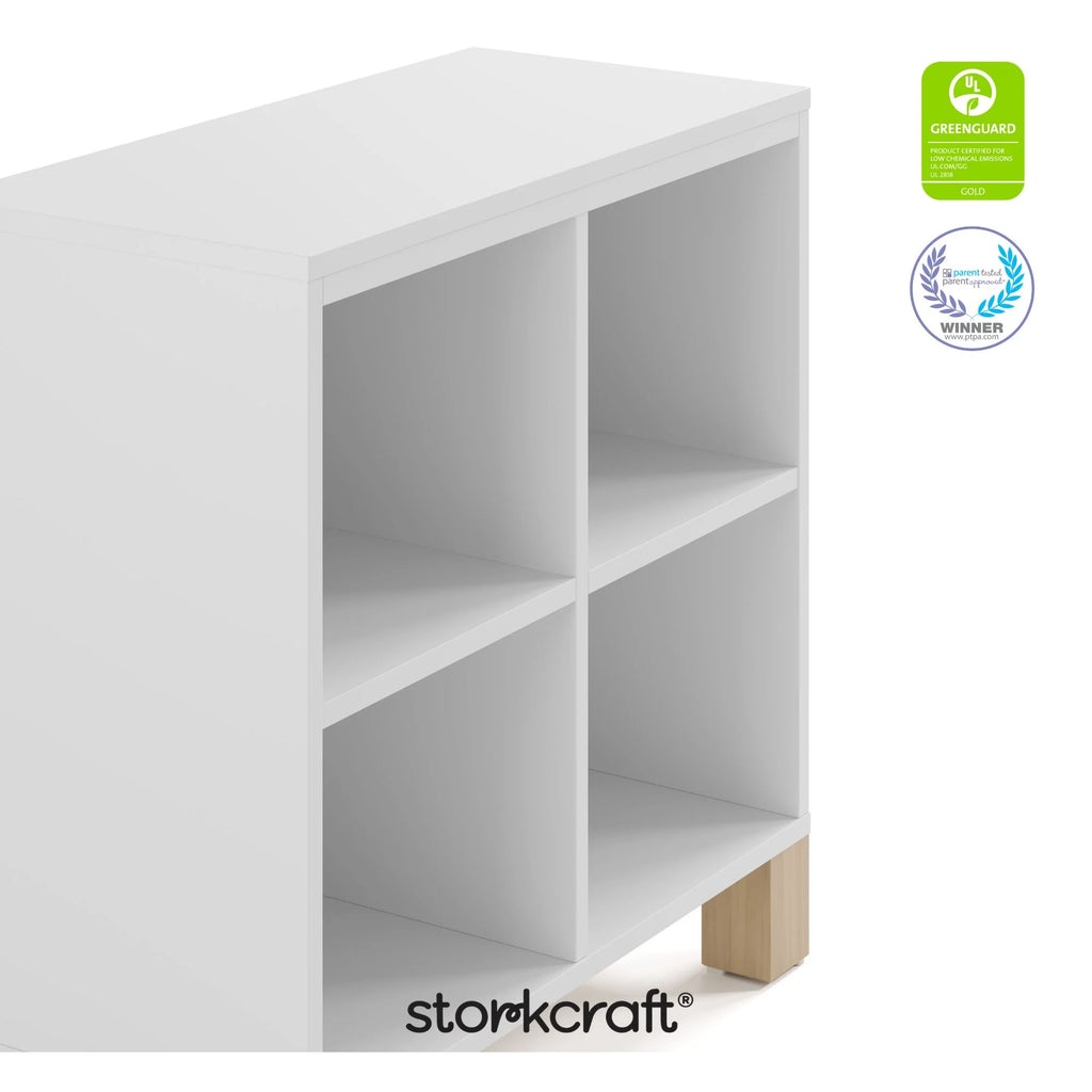 Storkcraft California Cube Organizer Children's Bookcase, Blush with Driftwood