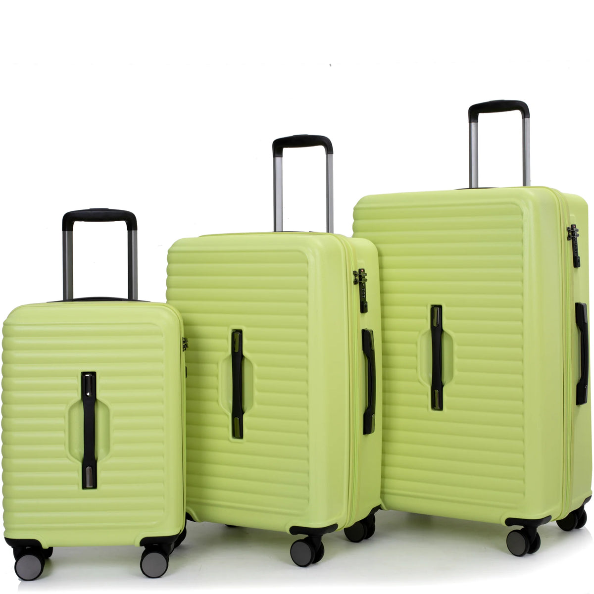 PAPROOS 3-Piece Luggage Set (20''/24''/28''), Hardshell Lightweight Suitcase with USB Port and Side Hooks, Travel Luggage with TSA-Lock, Hardside Rolling Luggage for School, Travel, Pink