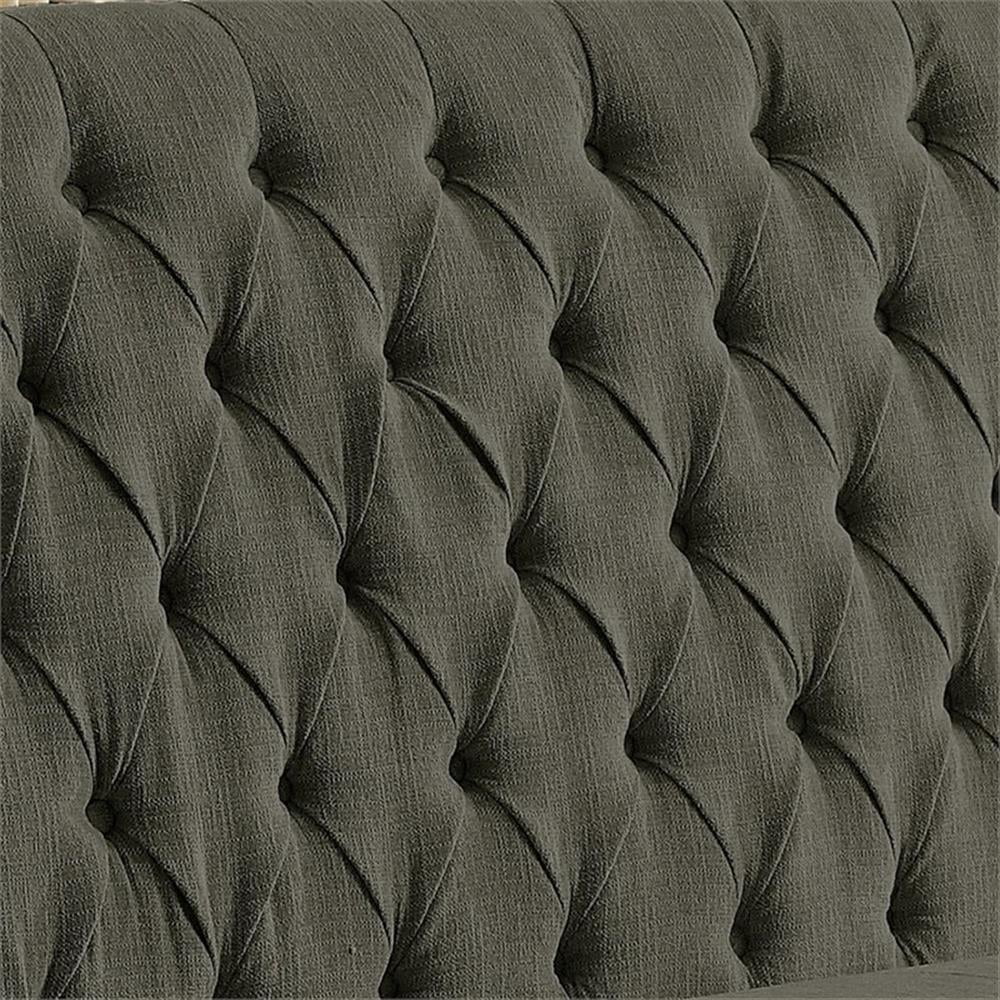 Furniture of America Landon Transitional Fabric Tufted Loveseat Bench in Gray