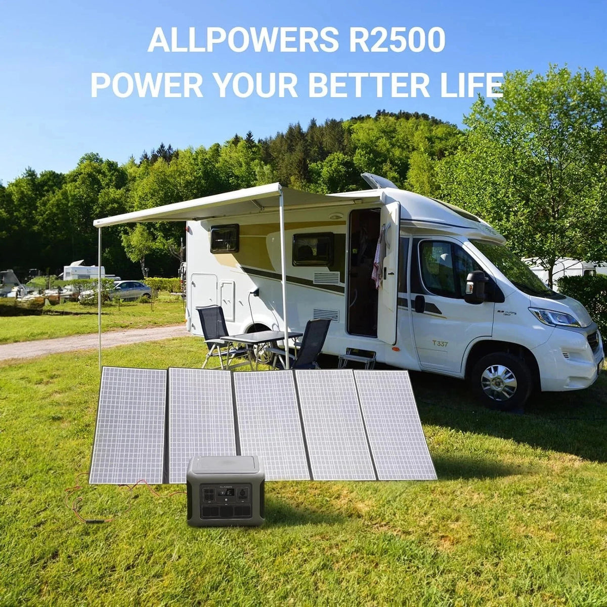 ALLPOWERS R2500 Portable Solar Generator Kit, 600W Monocrystalline Foldable Solar Panel with 2500Watt 2016Wh LiFePO4 Power Station, for Camping, Home Backup, RV, Power Outage, [Shipping Separately]